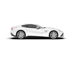 White sport car on transparent background. 3d rendering - illustration png