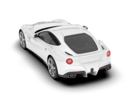 White sport car on transparent background. 3d rendering - illustration png