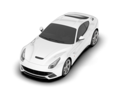 White sport car on transparent background. 3d rendering - illustration png