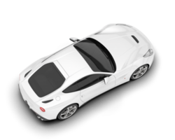 White sport car on transparent background. 3d rendering - illustration png