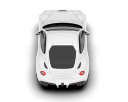 White sport car on transparent background. 3d rendering - illustration png