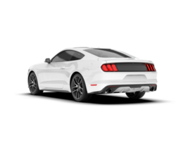 White sport car on transparent background. 3d rendering - illustration png