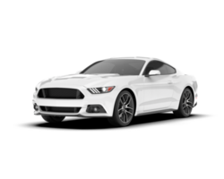 White sport car on transparent background. 3d rendering - illustration png