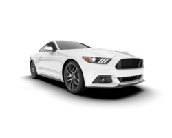 White sport car on transparent background. 3d rendering - illustration png