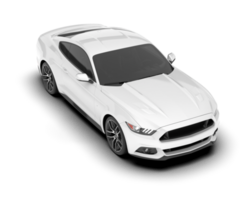 White sport car on transparent background. 3d rendering - illustration png