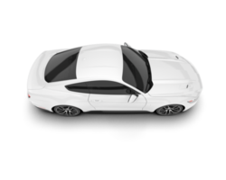 White sport car on transparent background. 3d rendering - illustration png