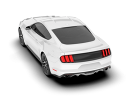 White sport car on transparent background. 3d rendering - illustration png