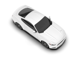 White sport car on transparent background. 3d rendering - illustration png