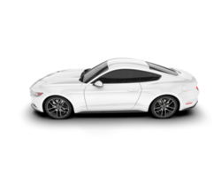 White sport car on transparent background. 3d rendering - illustration png