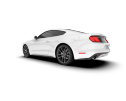 White sport car on transparent background. 3d rendering - illustration png