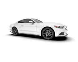 White sport car on transparent background. 3d rendering - illustration png