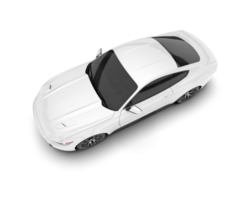 White sport car on transparent background. 3d rendering - illustration png