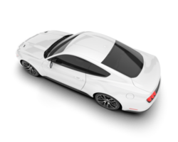 White sport car on transparent background. 3d rendering - illustration png