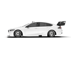 White sport car on transparent background. 3d rendering - illustration png