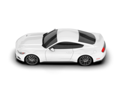 White sport car on transparent background. 3d rendering - illustration png