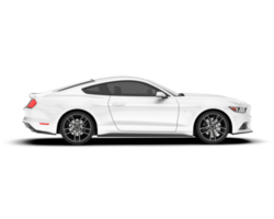 White sport car on transparent background. 3d rendering - illustration png