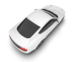 White sport car on transparent background. 3d rendering - illustration png