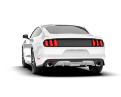 White sport car on transparent background. 3d rendering - illustration png