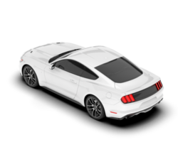 White sport car on transparent background. 3d rendering - illustration png