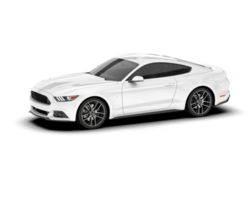 White sport car on transparent background. 3d rendering - illustration png