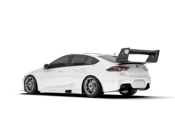 White sport car on transparent background. 3d rendering - illustration png