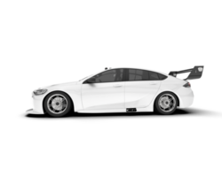 White sport car on transparent background. 3d rendering - illustration png