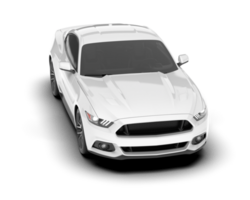 White sport car on transparent background. 3d rendering - illustration png