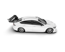 White sport car on transparent background. 3d rendering - illustration png