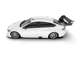 White sport car on transparent background. 3d rendering - illustration png