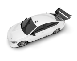 White sport car on transparent background. 3d rendering - illustration png