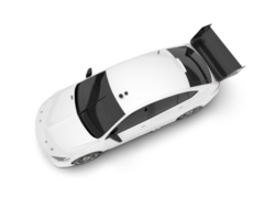 White sport car on transparent background. 3d rendering - illustration png