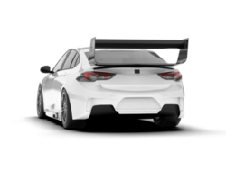 White sport car on transparent background. 3d rendering - illustration png