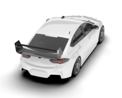 White sport car on transparent background. 3d rendering - illustration png