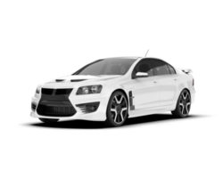 White sport car on transparent background. 3d rendering - illustration png