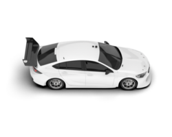 White sport car on transparent background. 3d rendering - illustration png