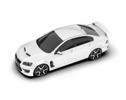 White sport car on transparent background. 3d rendering - illustration png