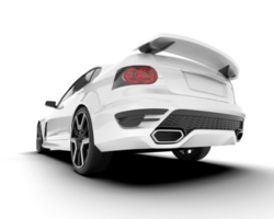 White sport car on transparent background. 3d rendering - illustration png