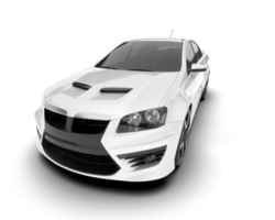 White sport car on transparent background. 3d rendering - illustration png