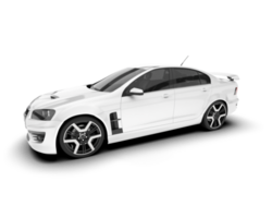 White sport car on transparent background. 3d rendering - illustration png