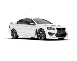 White sport car on transparent background. 3d rendering - illustration png