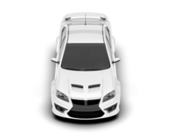 White sport car on transparent background. 3d rendering - illustration png