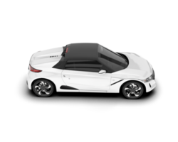 White sport car on transparent background. 3d rendering - illustration png