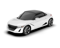 White sport car on transparent background. 3d rendering - illustration png