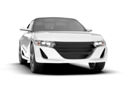 White sport car on transparent background. 3d rendering - illustration png