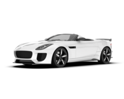 White sport car on transparent background. 3d rendering - illustration png