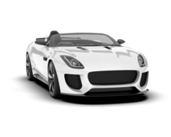 White sport car on transparent background. 3d rendering - illustration png