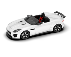 White sport car on transparent background. 3d rendering - illustration png