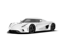 White sport car on transparent background. 3d rendering - illustration png