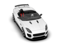 White sport car on transparent background. 3d rendering - illustration png