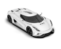 White sport car on transparent background. 3d rendering - illustration png